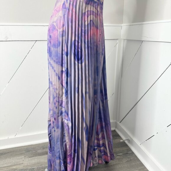 ANTHROPOLOGIE SIDDHARTHA BANSAL PURPLE PLEATED MAXI SKIRTSIZE - 8 - PRELOVED - Picture 6 of 10